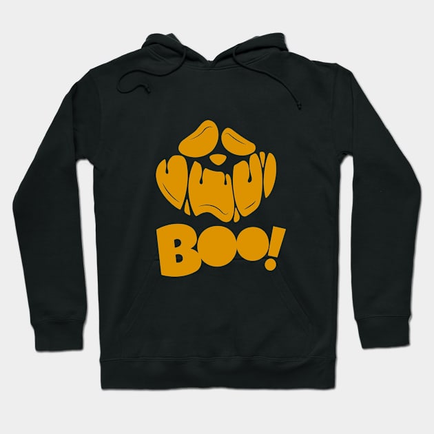 Groovy Ghost Spooky Season | Boo Horror Face Happy Halloween Hoodie by BadrBrand